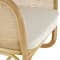 25" x 29" x 28" Light Brown Rattan Woven Rounded Accent Chair with White Fabric Cushion